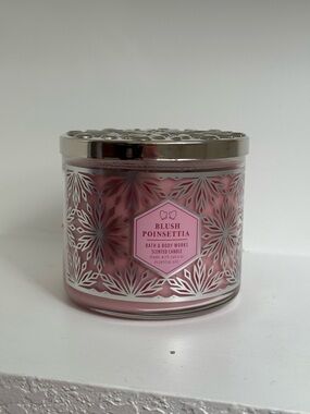 Bath & Body Works Pink Blush Poinsettia Decorative Scented Candle